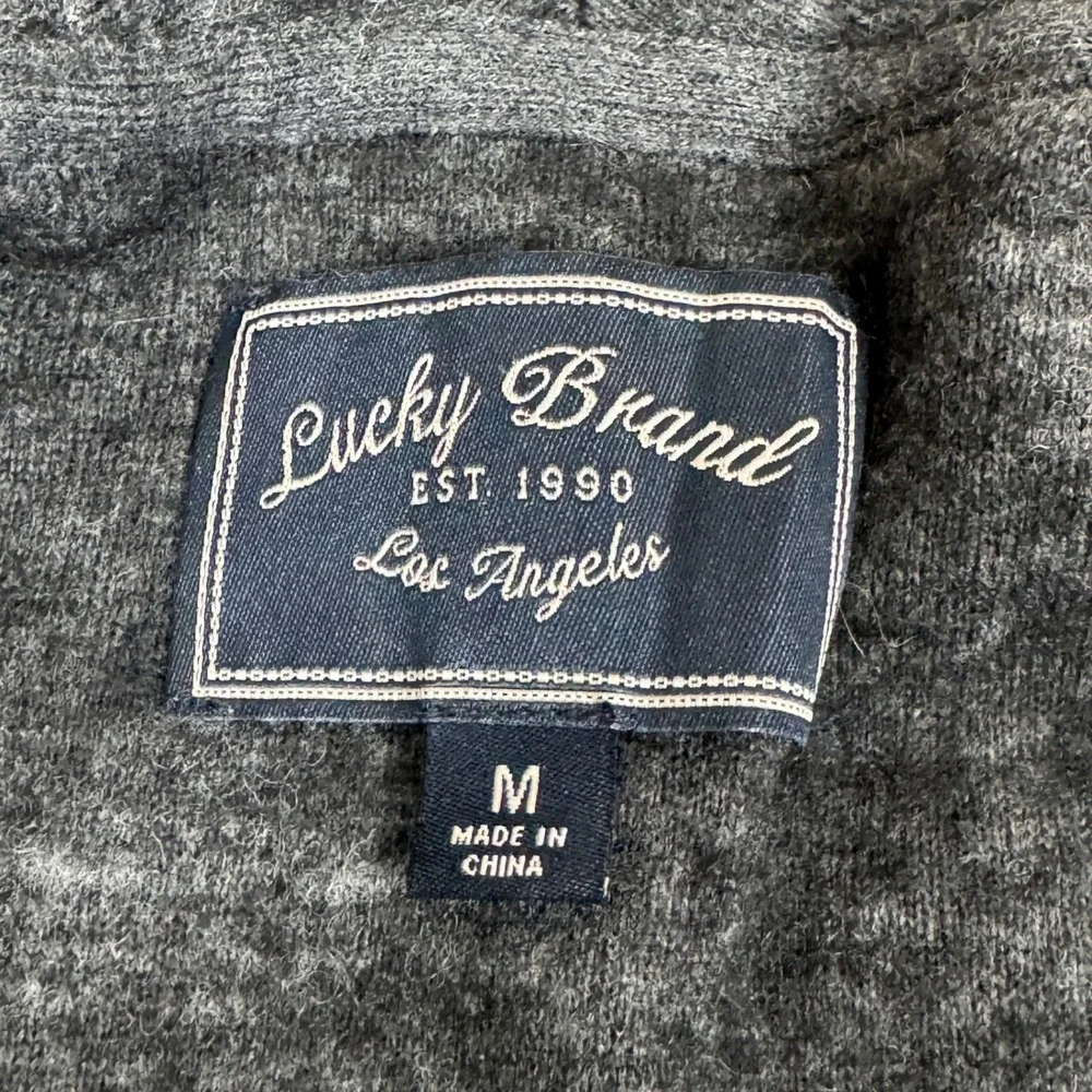 Lucky Brand Wool Blend Sleeveless Draped‎ Sweater Vest Open Cardigan Grey Medium